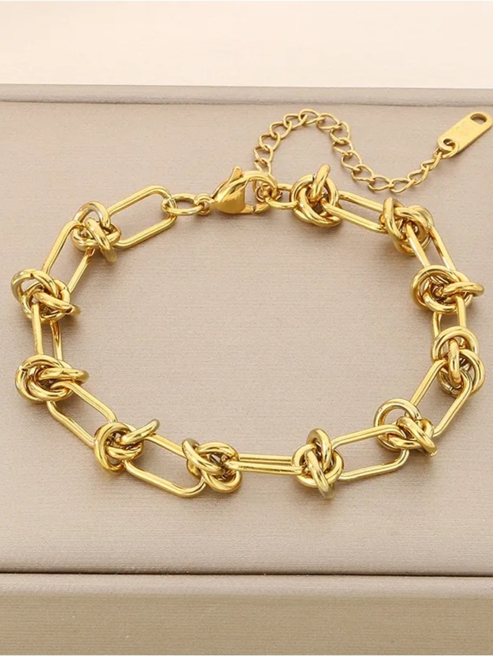 18K Gold Plated Stainless Steel Knot Chain Bracelet